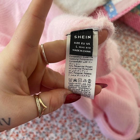 SHEIN Pink Oversized Off-the-Shoulder Sweater - Picture 9 of 9